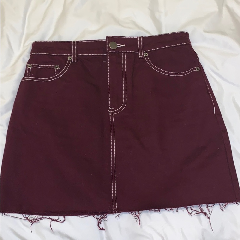 Burgundy forever 21 skirt